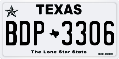 TX license plate BDP3306