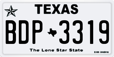 TX license plate BDP3319