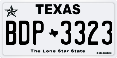 TX license plate BDP3323