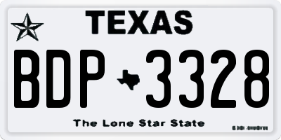 TX license plate BDP3328