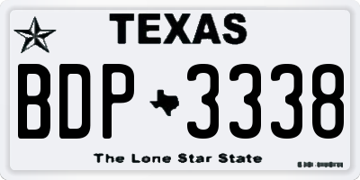 TX license plate BDP3338