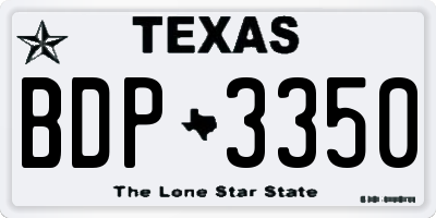 TX license plate BDP3350
