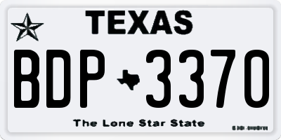 TX license plate BDP3370