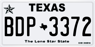 TX license plate BDP3372