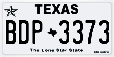 TX license plate BDP3373