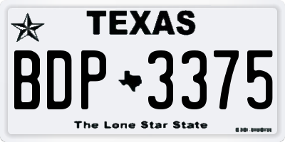 TX license plate BDP3375