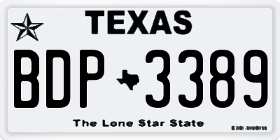 TX license plate BDP3389