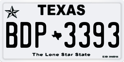 TX license plate BDP3393