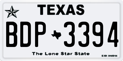 TX license plate BDP3394