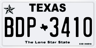 TX license plate BDP3410