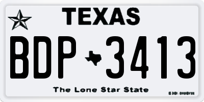 TX license plate BDP3413