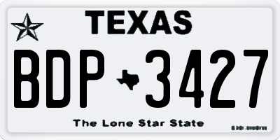 TX license plate BDP3427
