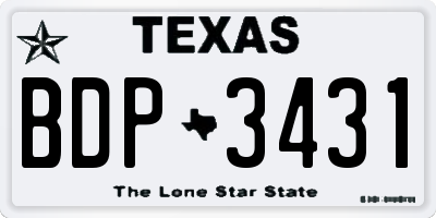 TX license plate BDP3431