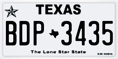 TX license plate BDP3435