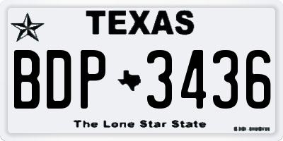 TX license plate BDP3436