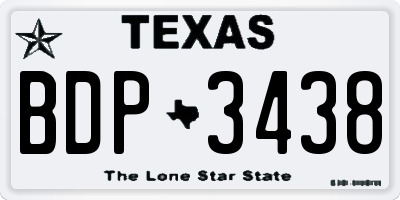TX license plate BDP3438