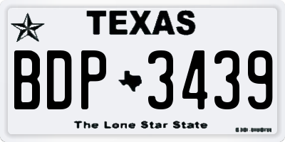 TX license plate BDP3439