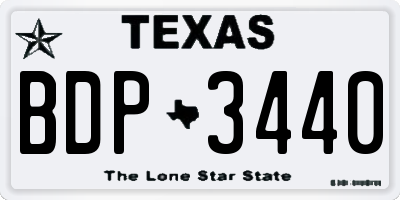 TX license plate BDP3440
