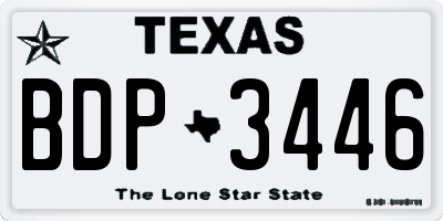 TX license plate BDP3446
