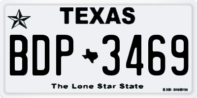 TX license plate BDP3469