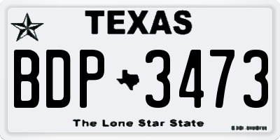 TX license plate BDP3473