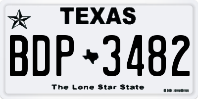 TX license plate BDP3482