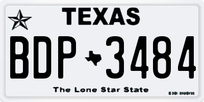 TX license plate BDP3484