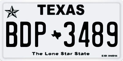 TX license plate BDP3489
