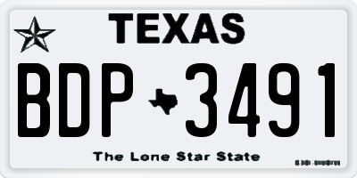 TX license plate BDP3491