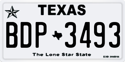 TX license plate BDP3493
