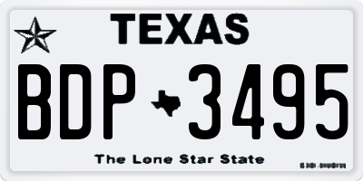 TX license plate BDP3495