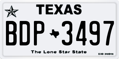 TX license plate BDP3497