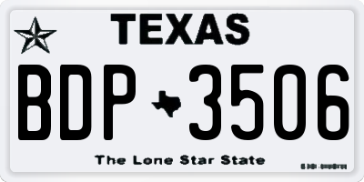 TX license plate BDP3506