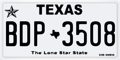 TX license plate BDP3508