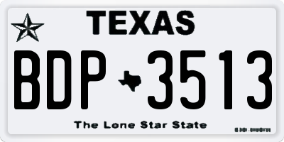 TX license plate BDP3513