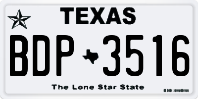 TX license plate BDP3516
