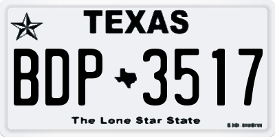 TX license plate BDP3517
