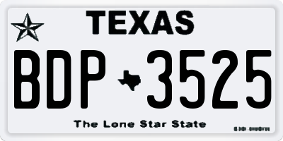 TX license plate BDP3525