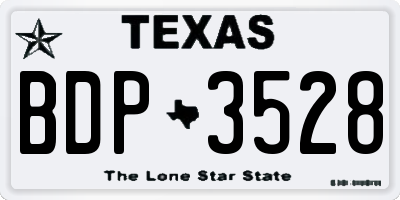 TX license plate BDP3528
