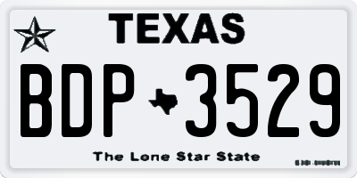 TX license plate BDP3529