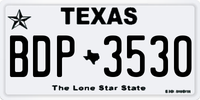 TX license plate BDP3530