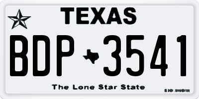 TX license plate BDP3541