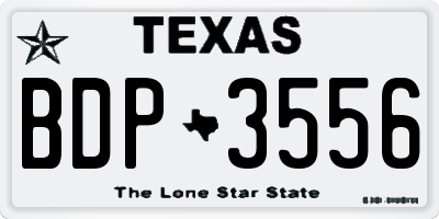 TX license plate BDP3556