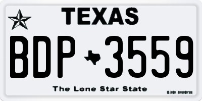 TX license plate BDP3559