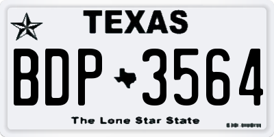 TX license plate BDP3564