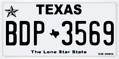 TX license plate BDP3569