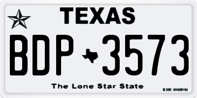 TX license plate BDP3573