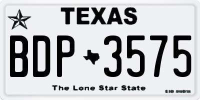 TX license plate BDP3575