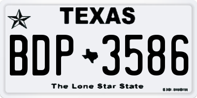 TX license plate BDP3586