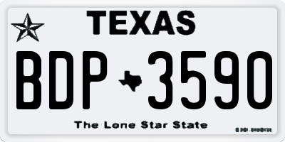 TX license plate BDP3590